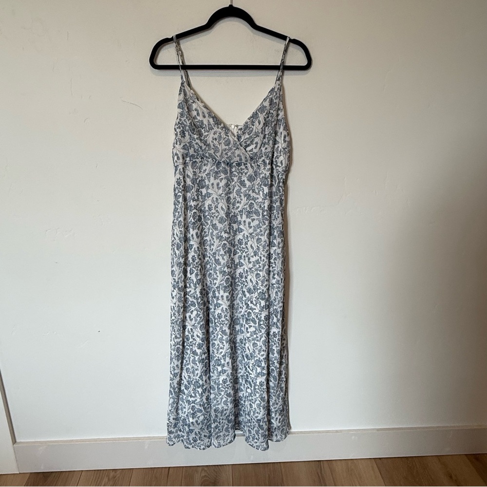 Lulus Floral Blue Maxi Dress Womens Size XL Event Summer Beach Wedding Guest
